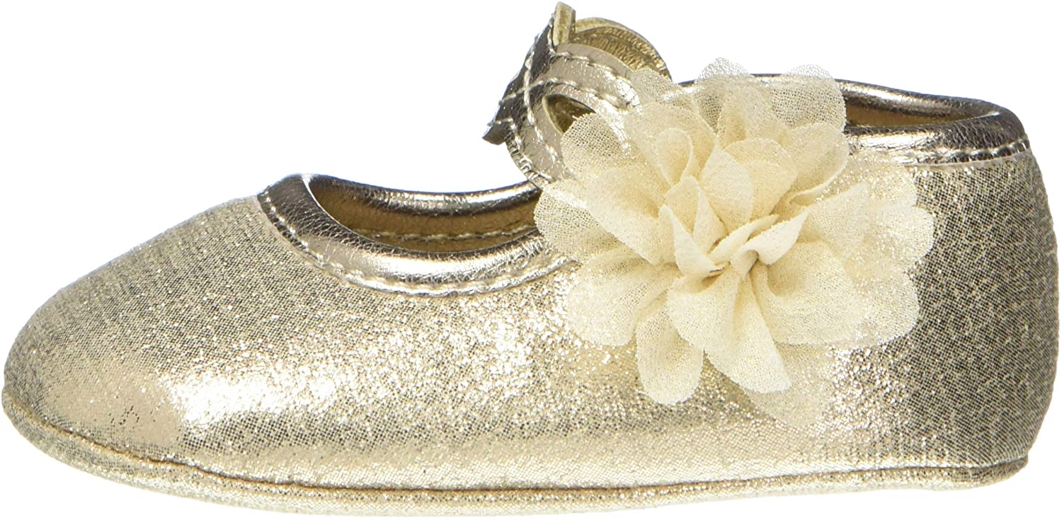 Baby Deer Unisex-Child Shimmer Mary Jane W/Flower Flat