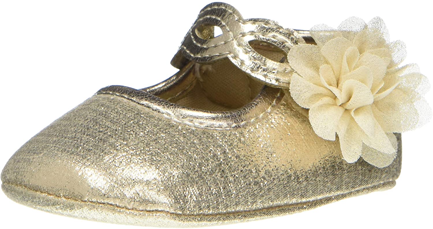 Baby Deer Unisex-Child Shimmer Mary Jane W/Flower Flat