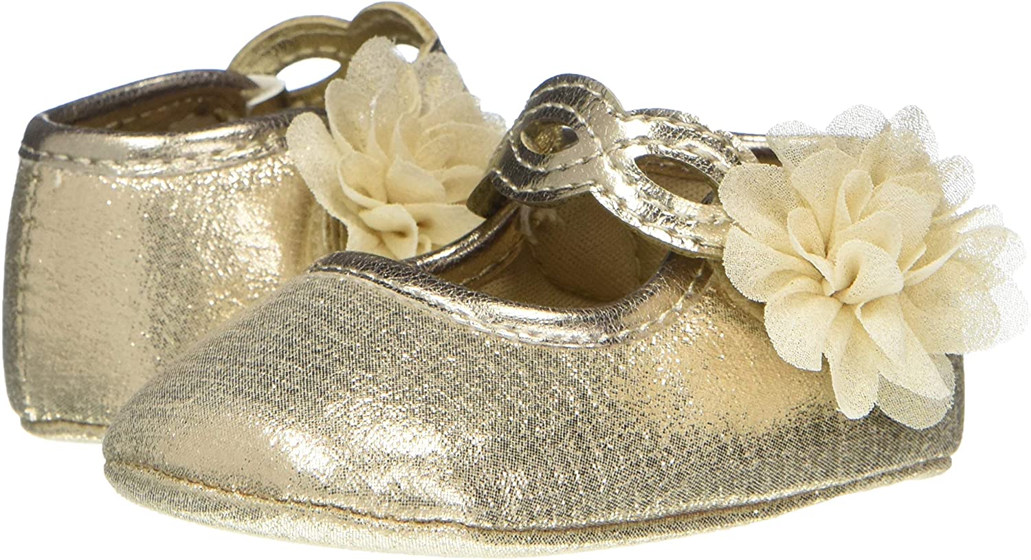 Baby Deer Unisex-Child Shimmer Mary Jane W/Flower Flat