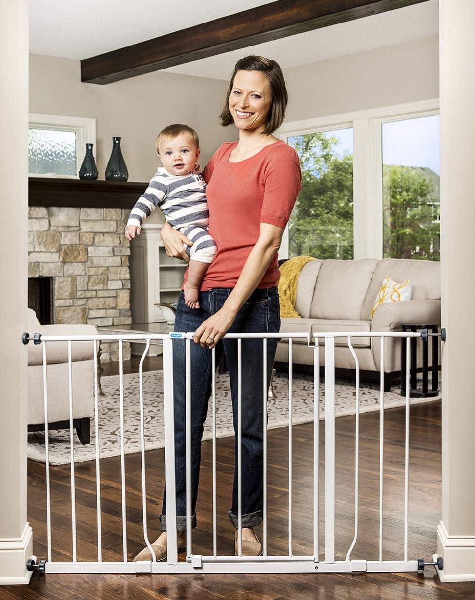Regalo Easy Open 47-Inch Super Wide Walk Thru Baby Gate, Bonus Kit, Includes 4-Inch and 12-Inch Exte