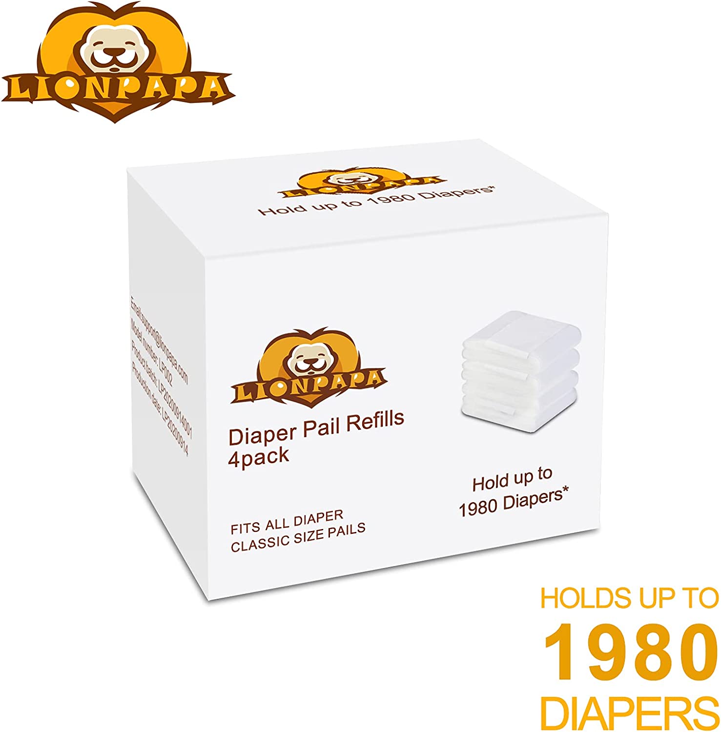 Diaper Pail Refills Fit Dekor Classic Diaper Pails Powder Scent