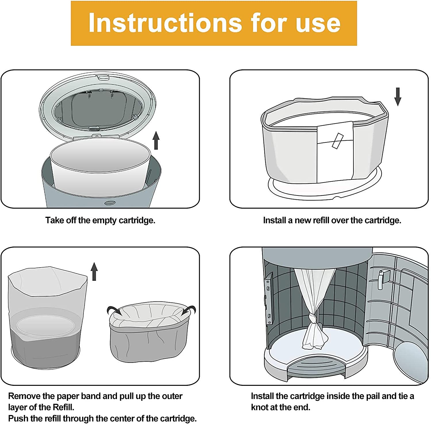 Diaper Pail Refills Fit Dekor Classic Diaper Pails Powder Scent