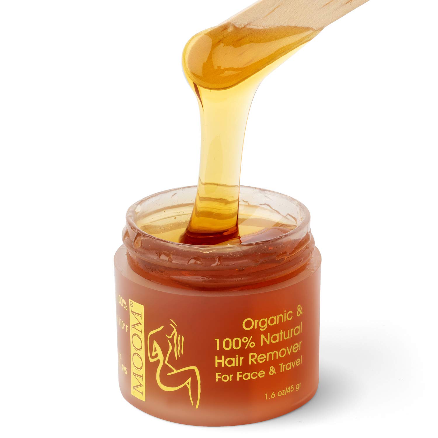 MOOM Organic Travel Wax Kit with Aloe, Tea Tree Oil & Chamomile for Face - Natural Sugar Waxing Glaz