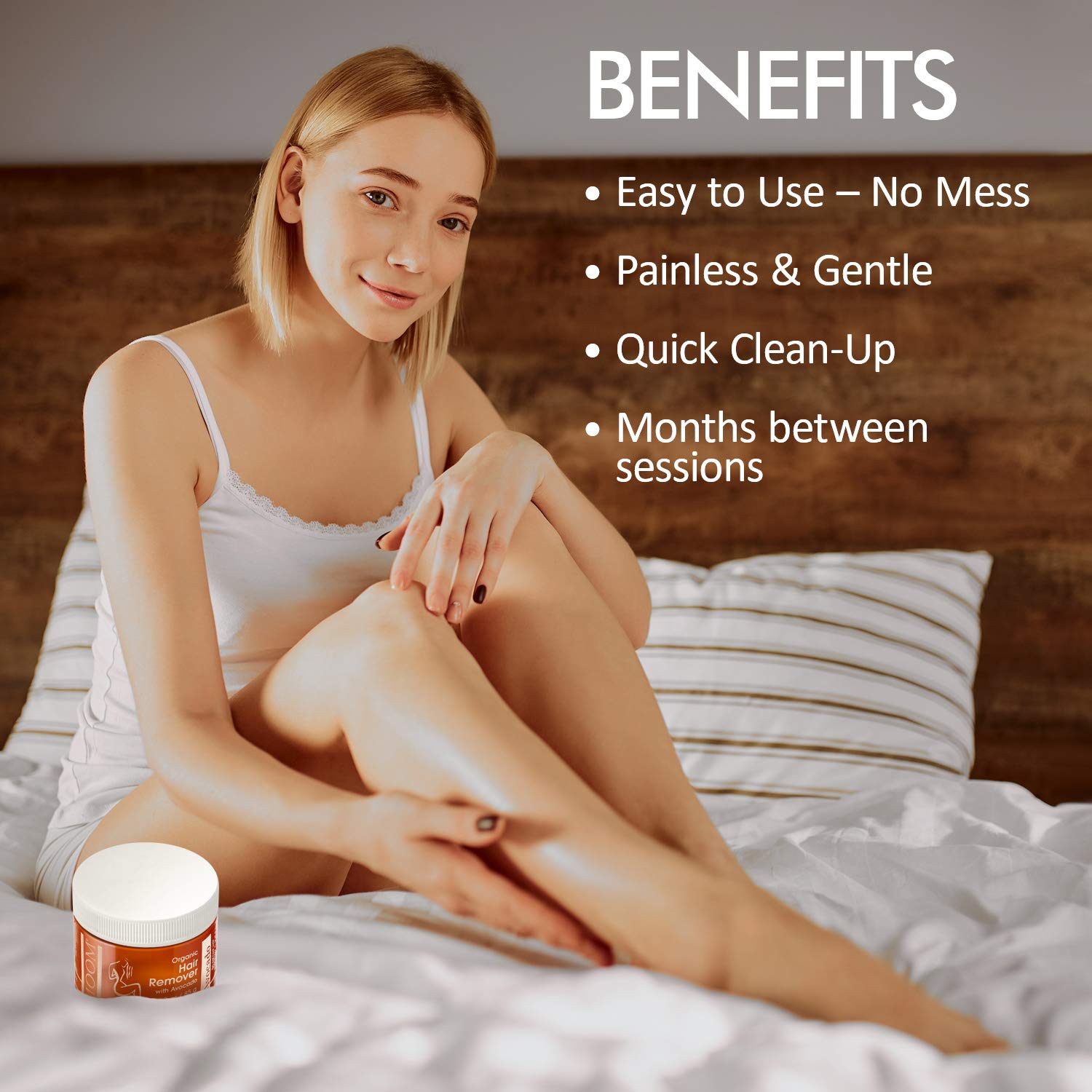 MOOM Organic Travel Wax Kit with Aloe, Tea Tree Oil & Chamomile for Face - Natural Sugar Waxing Glaz