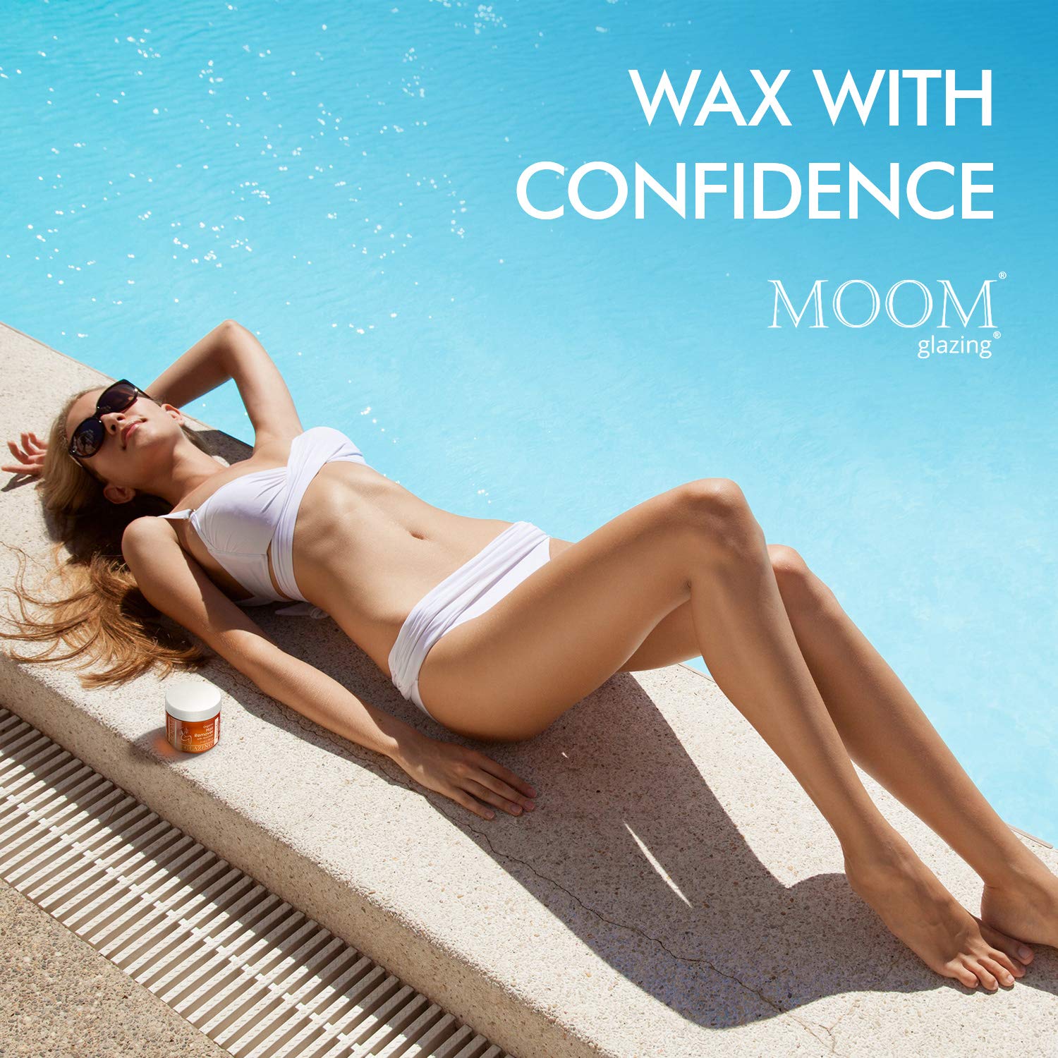 MOOM Organic Travel Wax Kit with Aloe, Tea Tree Oil & Chamomile for Face - Natural Sugar Waxing Glaz