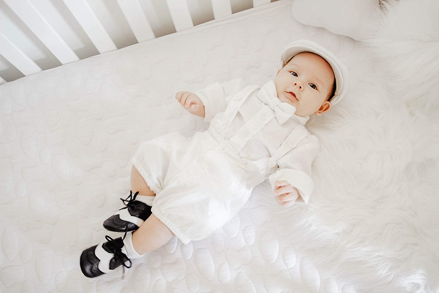 Born to Love Scally Cap White Baptism Christening Baby Jeff Driver Cap