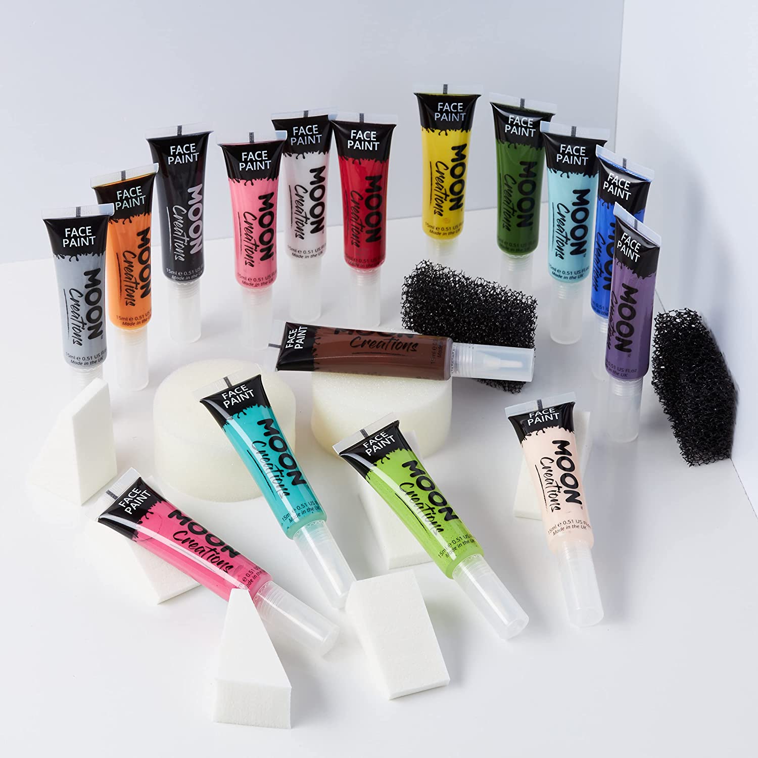 Moon Creations Face & Body Paint with Brush Applicator 0.50fl oz - Pale Skin