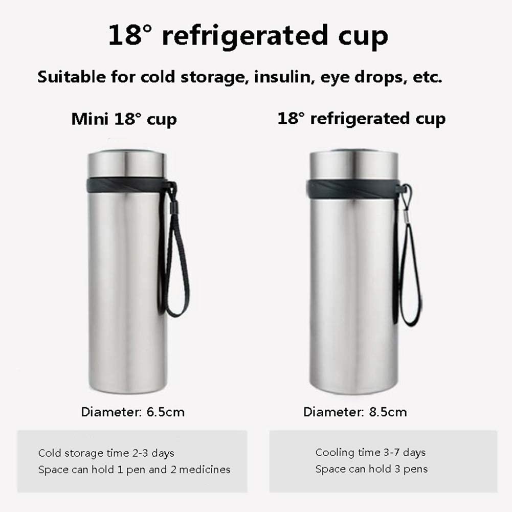 JIN Reusable Insulin Cooler Cup Travel Case Insulin Cooling Case Keep Cooling 30 Hours Thermostat Dr