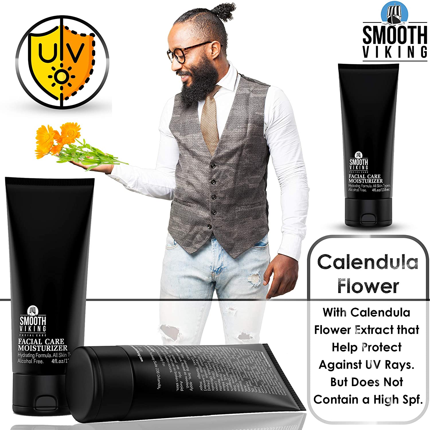 Mens Face Moisturizer - Daily Lotion-Based Mens Face Lotion (4 Oz) - Alcohol-Free Hydrating Facial M