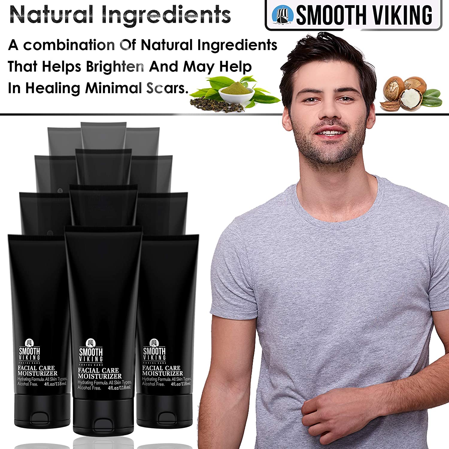 Mens Face Moisturizer - Daily Lotion-Based Mens Face Lotion (4 Oz) - Alcohol-Free Hydrating Facial M