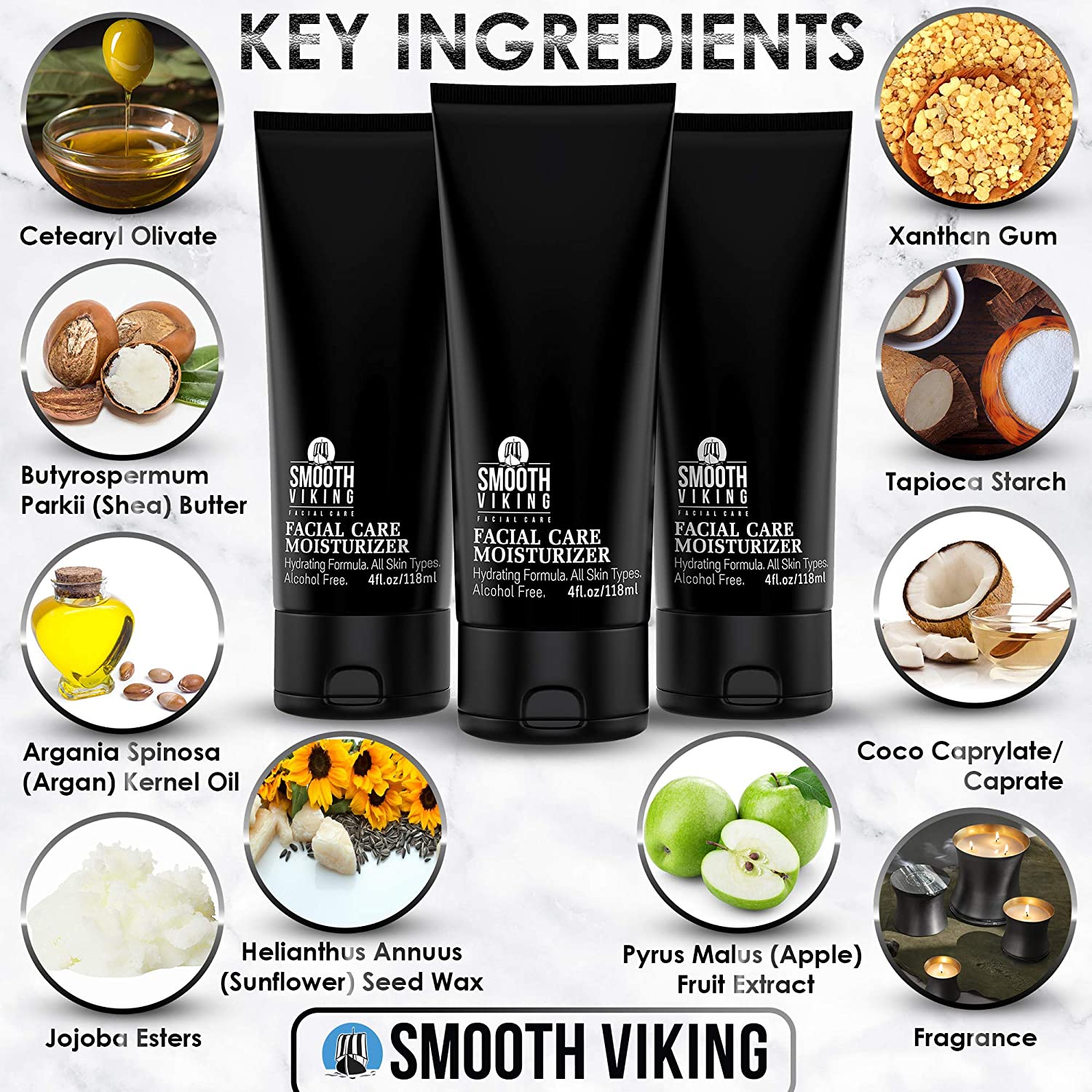 Mens Face Moisturizer - Daily Lotion-Based Mens Face Lotion (4 Oz) - Alcohol-Free Hydrating Facial M