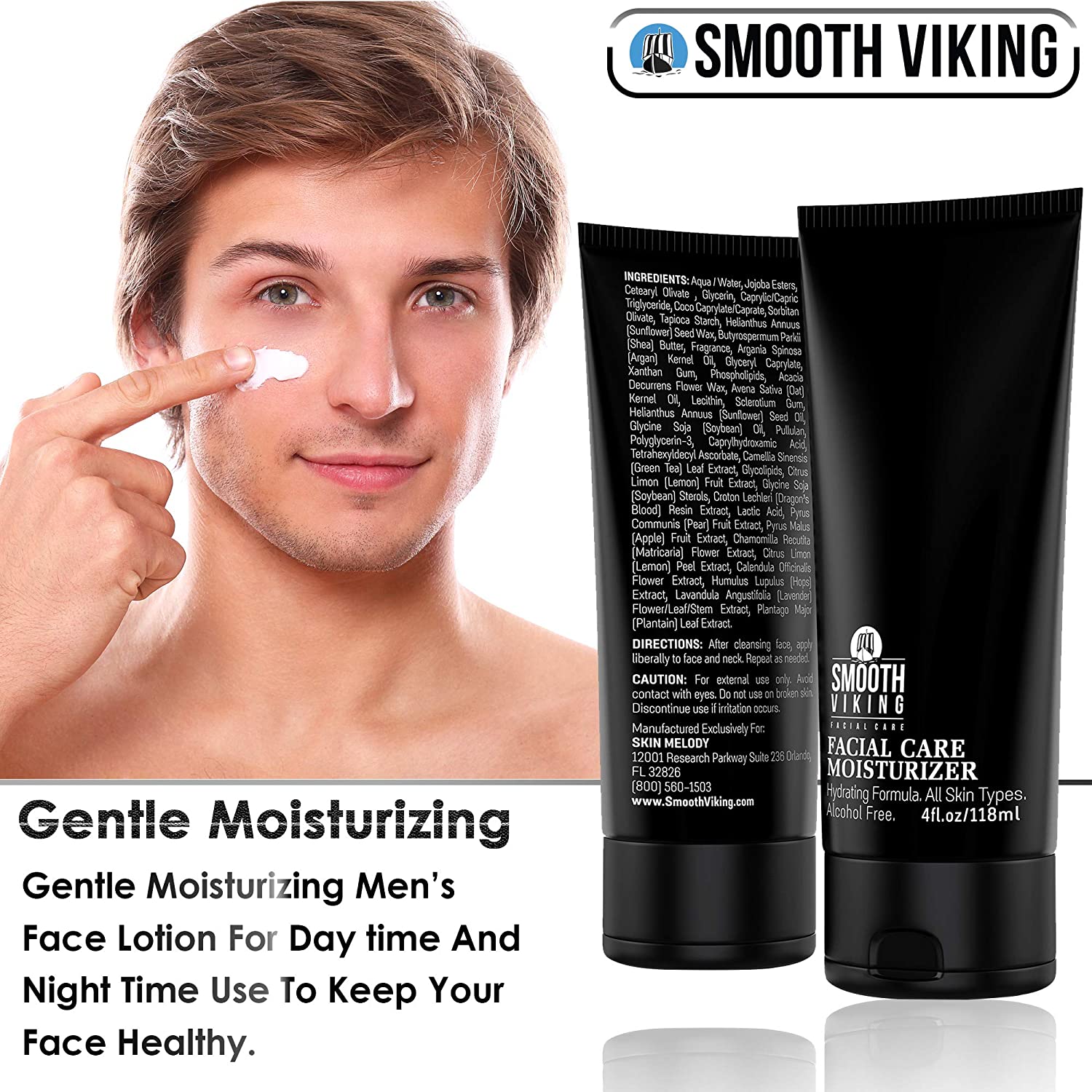 Mens Face Moisturizer - Daily Lotion-Based Mens Face Lotion (4 Oz) - Alcohol-Free Hydrating Facial M