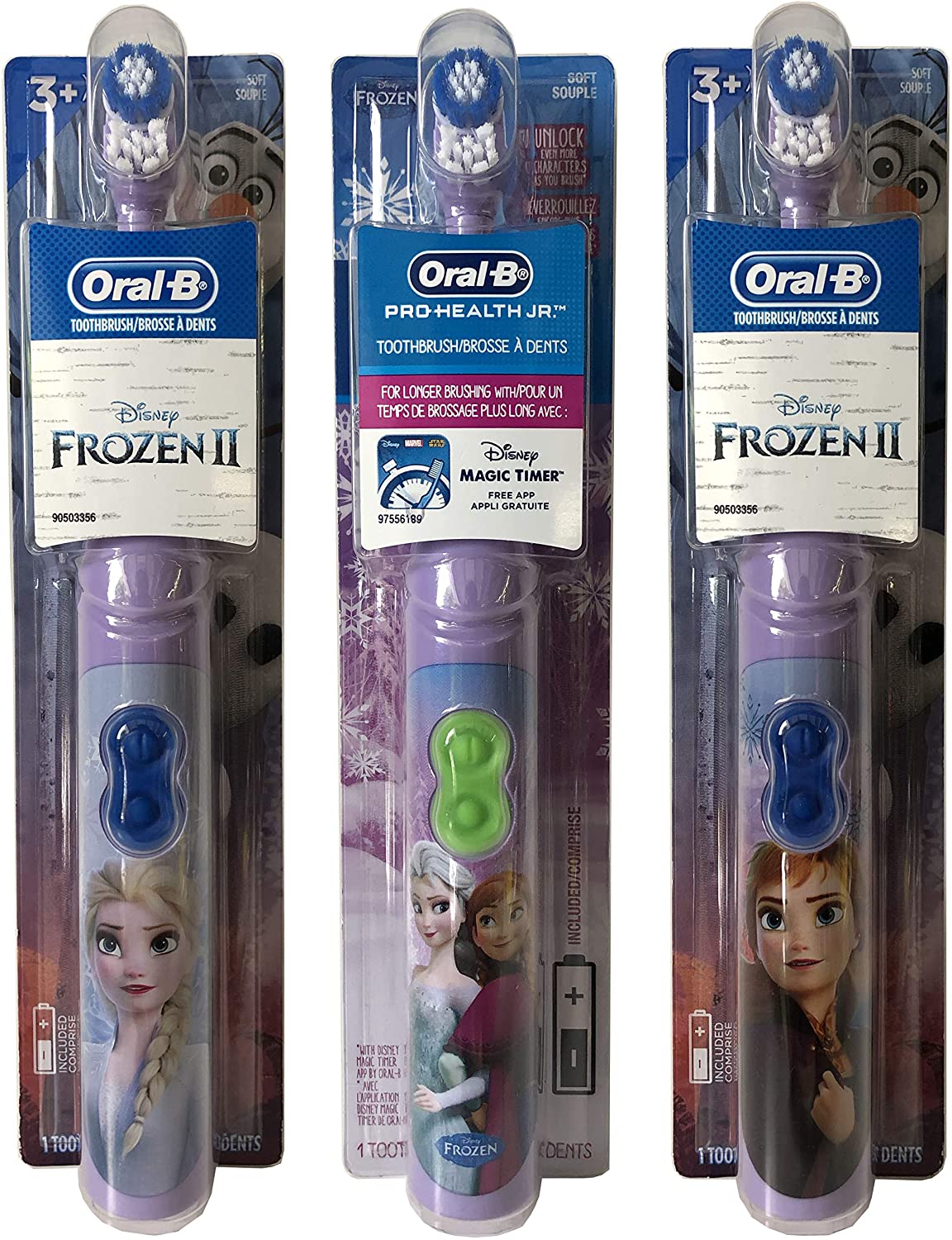 Frozen Toothbrush Sets. Pick Your Favorite Character and Style. (3 Piece Spin, Elsa and Anna)