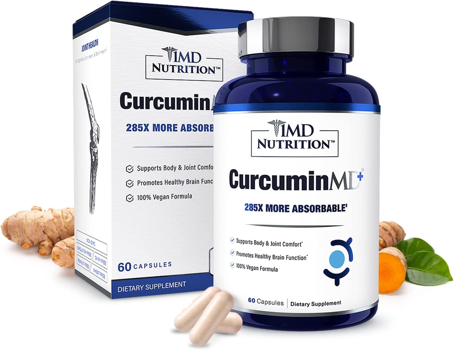 1MD Nutrition CurcuminMD Plus - Turmeric Curcumin with Boswellia Serrata - 285x More Absorbable | Jo