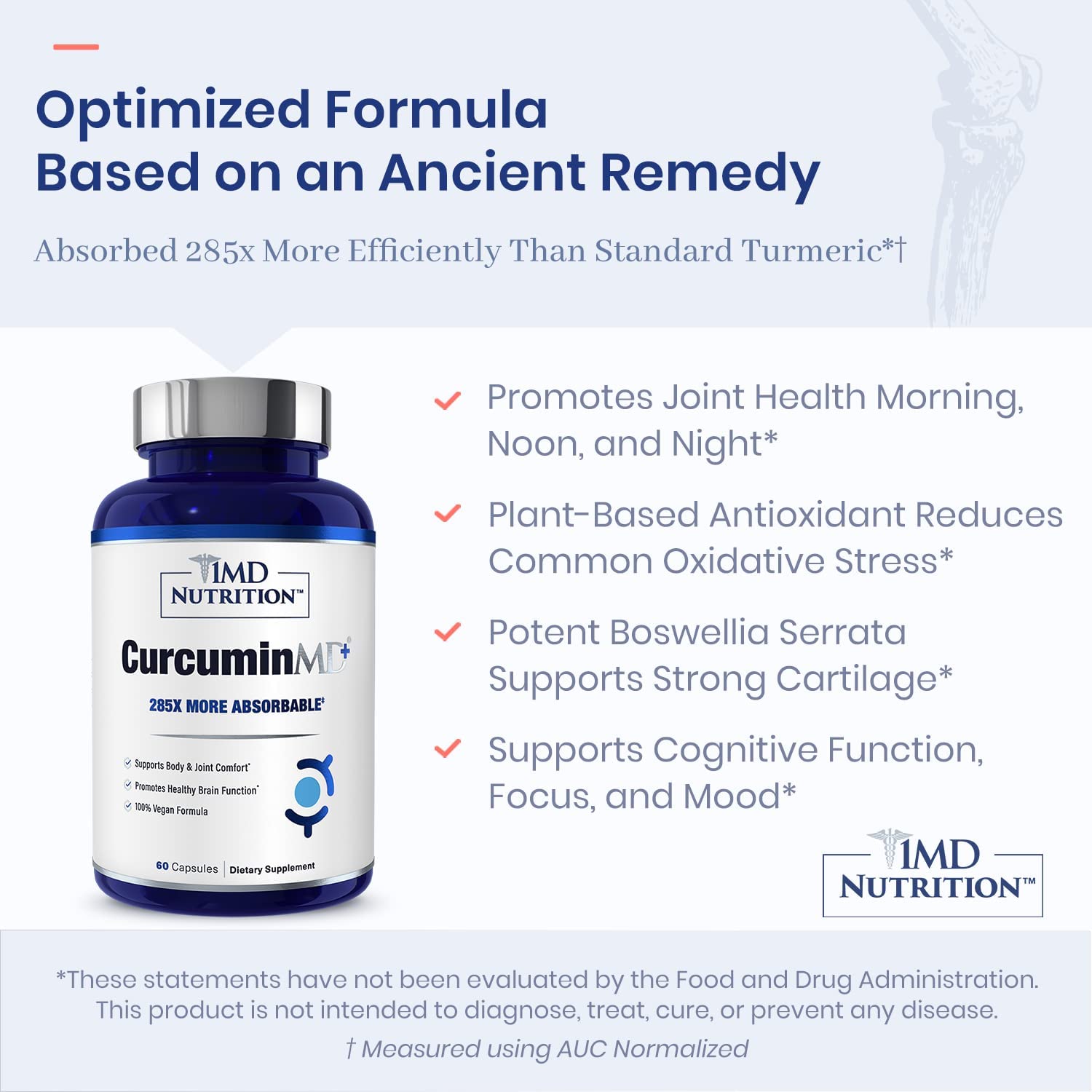 1MD Nutrition CurcuminMD Plus - Turmeric Curcumin with Boswellia Serrata - 285x More Absorbable | Jo