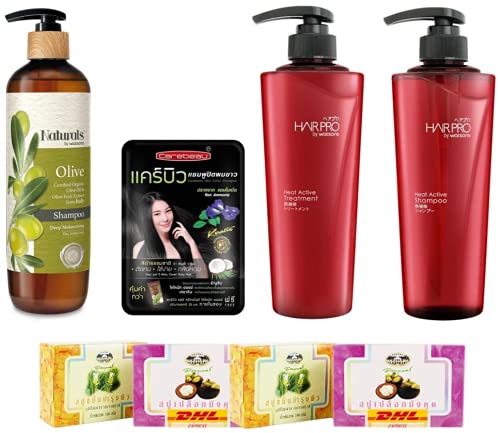 Set A26 Natural by Watsons Olive Shampoo 490ml Hair Pro by Watsons Heat Active DHL EXPRESS By Thaigi