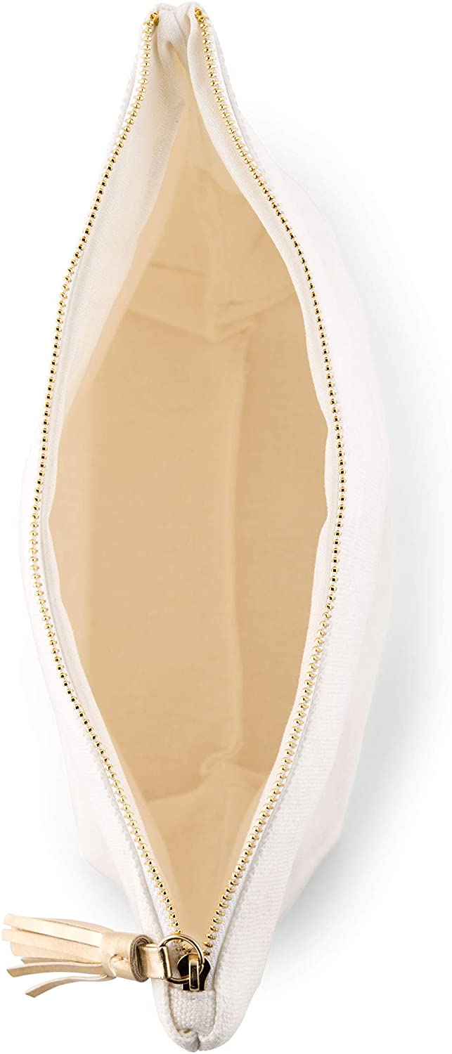 Weddingstar Large Personalized Canvas Makeup Bag - Fiesta Bride Silver