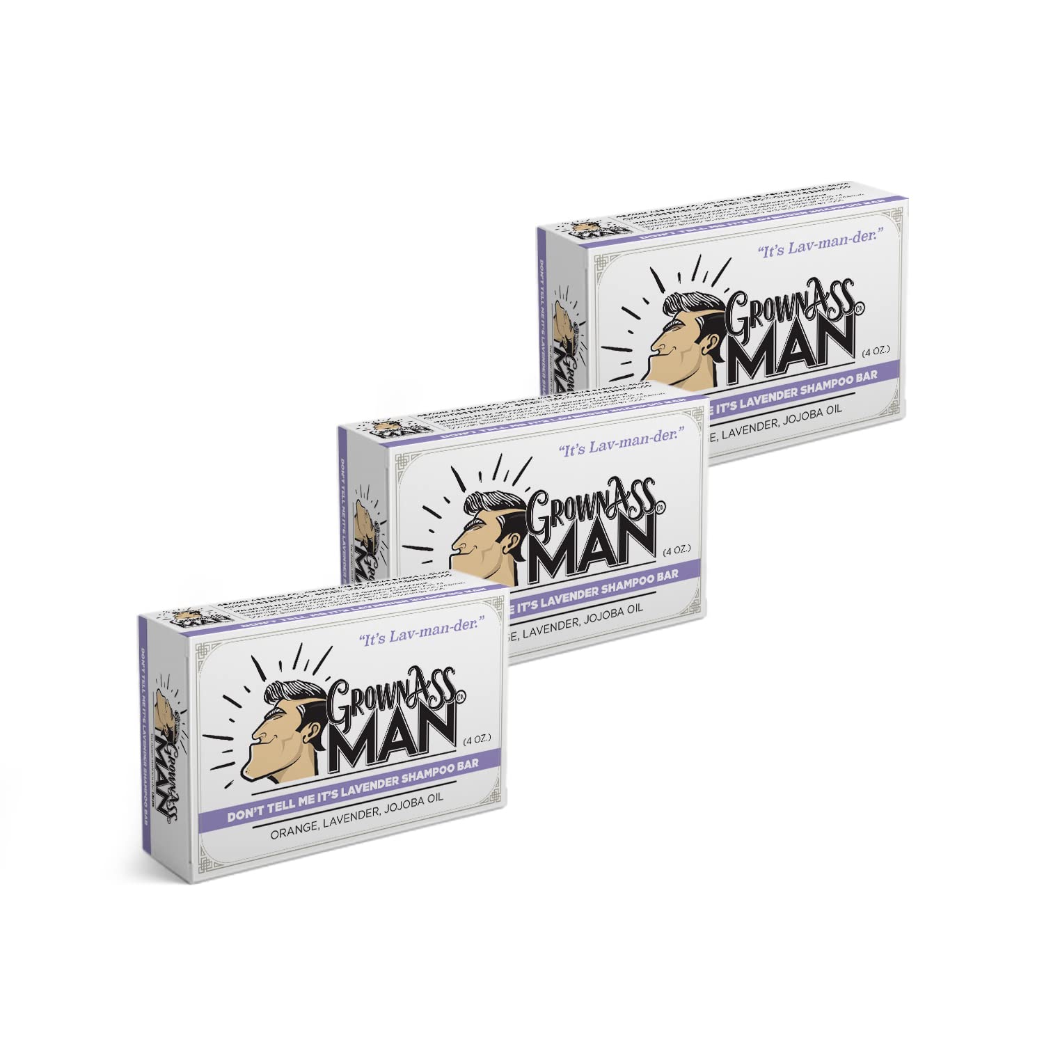 Grown Ass Man Co. - Solid Shampoo Bar Rich Lather 3 in 1: Hair, Beard & Body Wash - Plastic Free & E