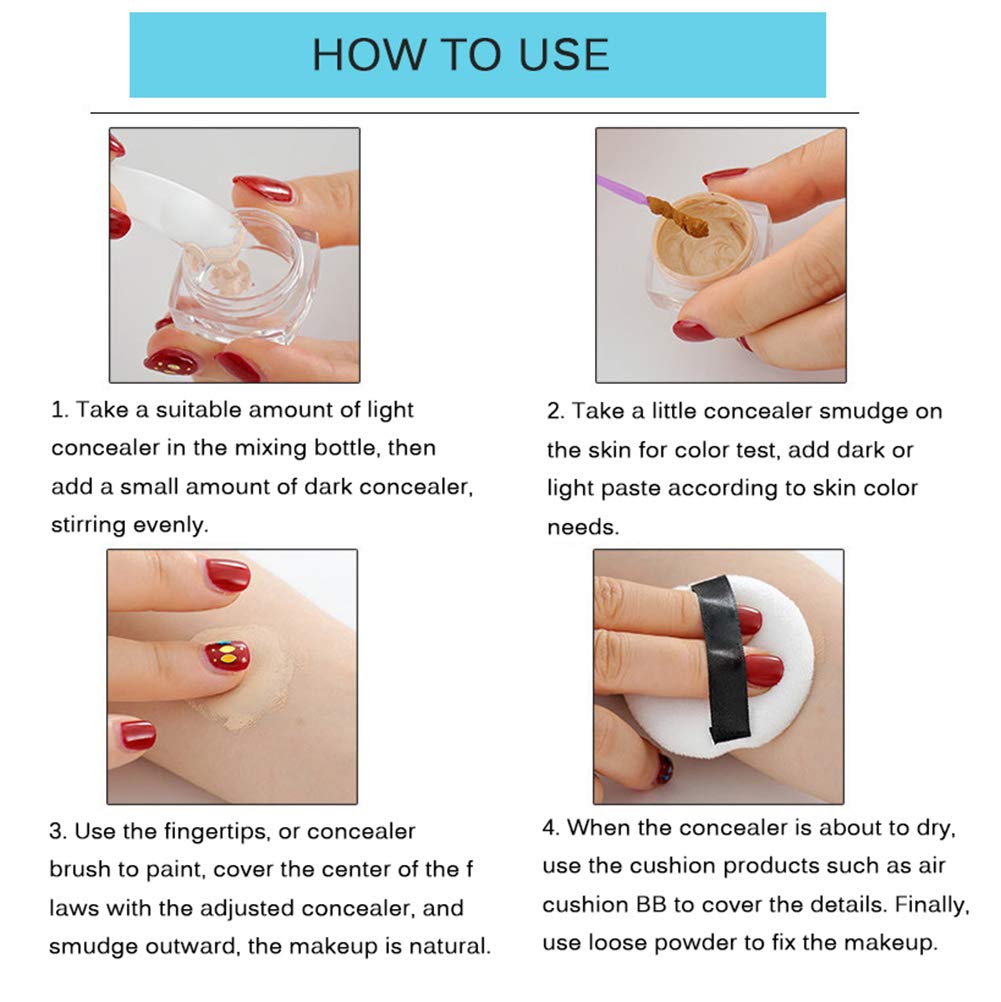 SUNSENT Tattoo Concealer Set,Waterproof and Long Lasting Cover Up Cream For Scar/Birthmarks/Tattoo/S