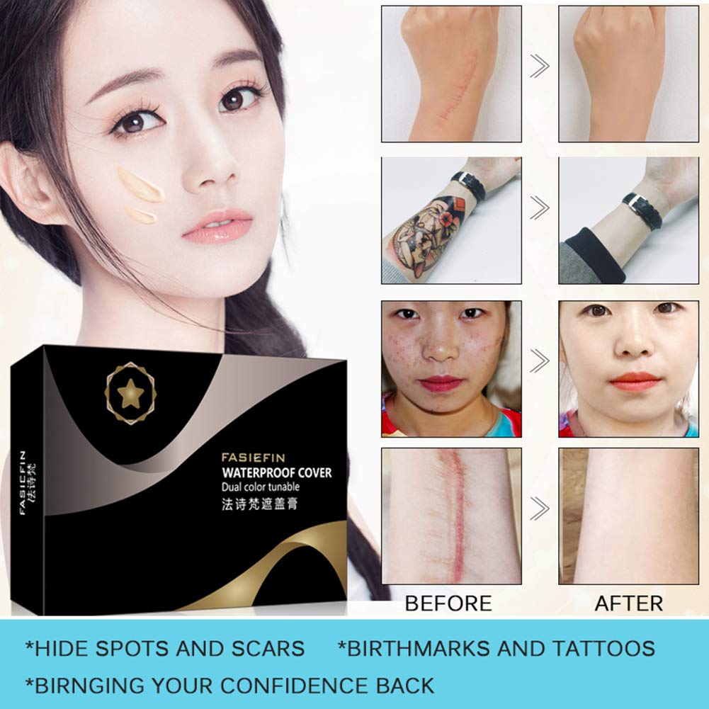 SUNSENT Tattoo Concealer Set,Waterproof and Long Lasting Cover Up Cream For Scar/Birthmarks/Tattoo/S