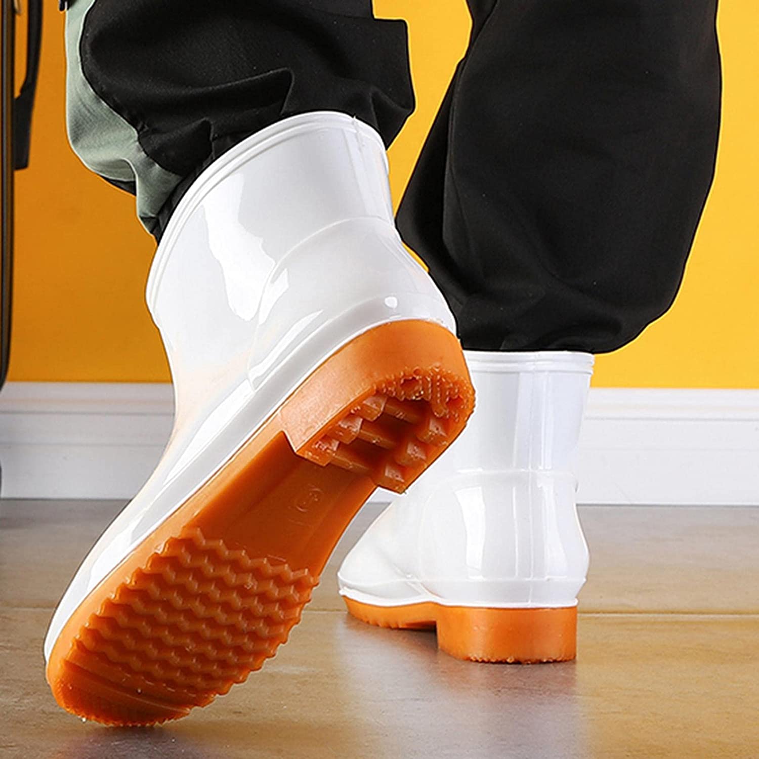 Aunimeifly Short rain Boots for Women and Waterproof Garden Shoes Stylish Light Ankle Rain Shoes and