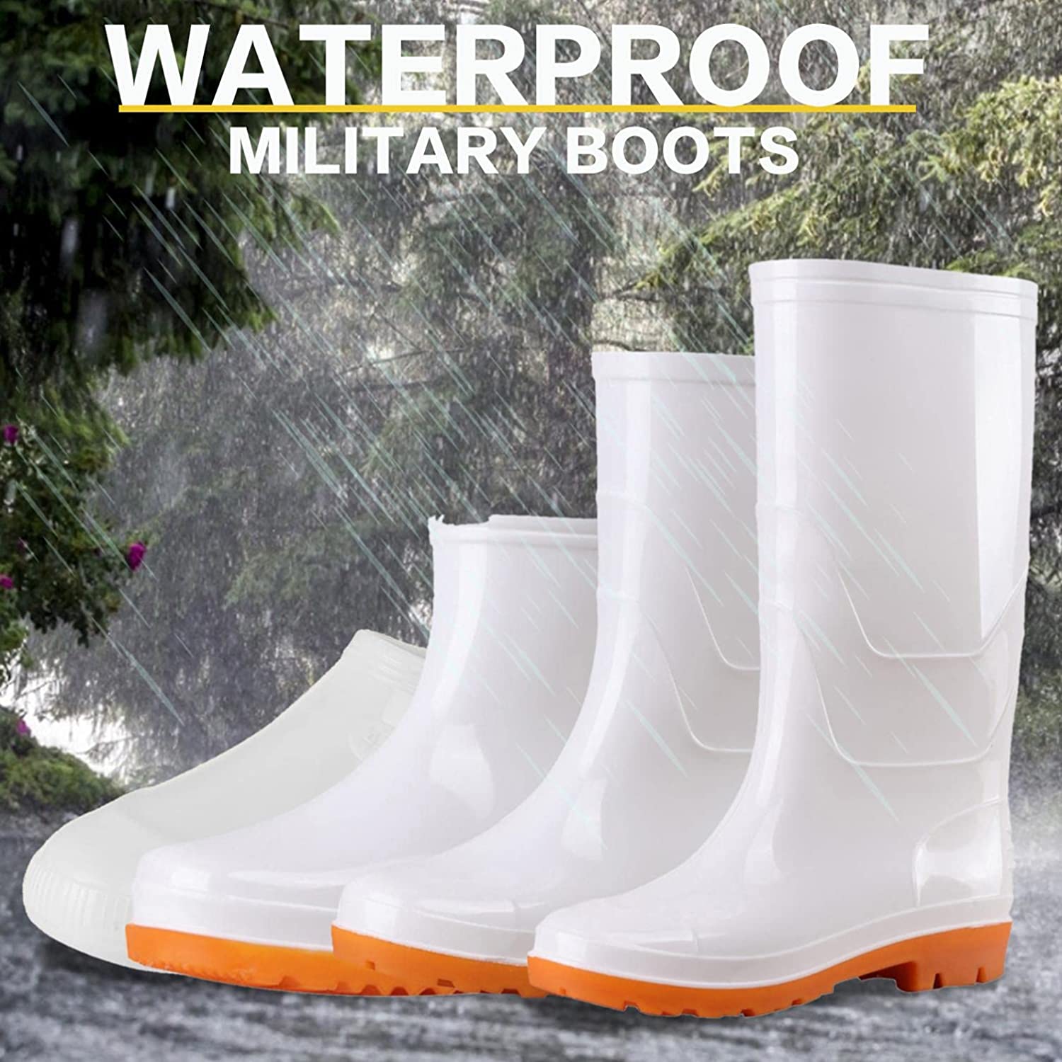 Aunimeifly Short rain Boots for Women and Waterproof Garden Shoes Stylish Light Ankle Rain Shoes and