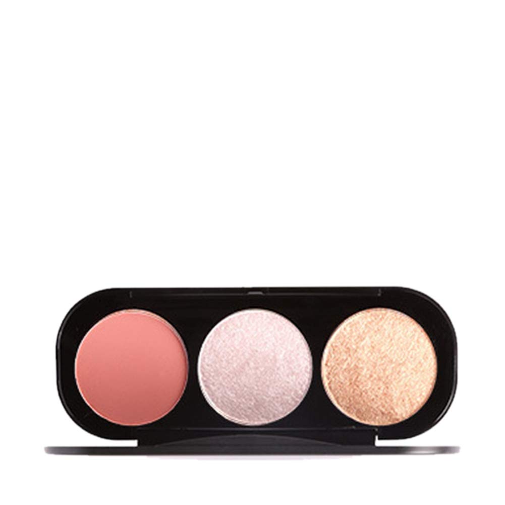 3 Types 3 Colors Blush Palette, Lasting Finish Soft Colour Powder Blush, Highlighter Face Mankeup Bl