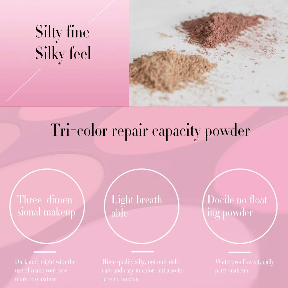 3 Types 3 Colors Blush Palette, Lasting Finish Soft Colour Powder Blush, Highlighter Face Mankeup Bl