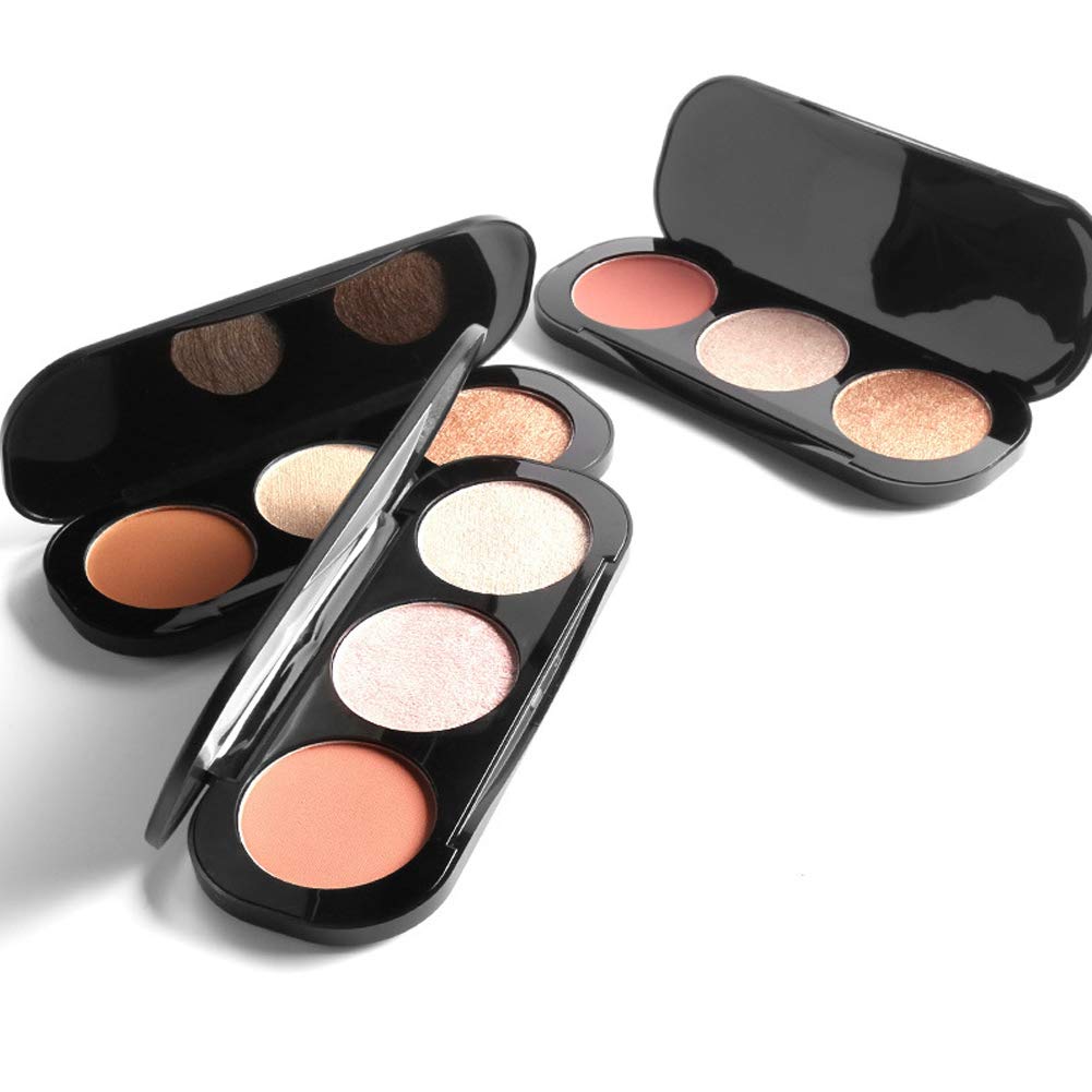 3 Types 3 Colors Blush Palette, Lasting Finish Soft Colour Powder Blush, Highlighter Face Mankeup Bl