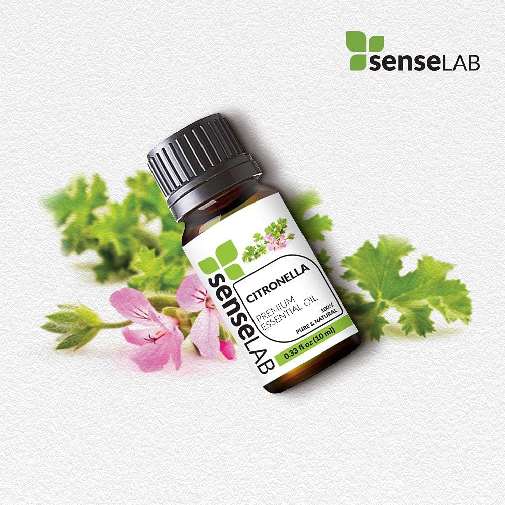 SenseLAB Citronella Essential Oil - 100 % Pure Extract Citronella Oil Therapeutic Grade - Outdoor Pr
