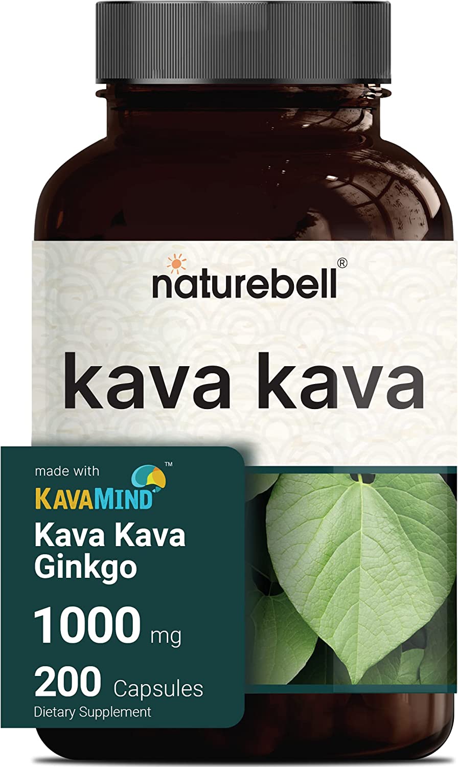 KavaMind Kava Kava Capsules, with Active Kavalactones, 2 in 1 Formula, 1000mg Kava Kava Plus 10mg Gi