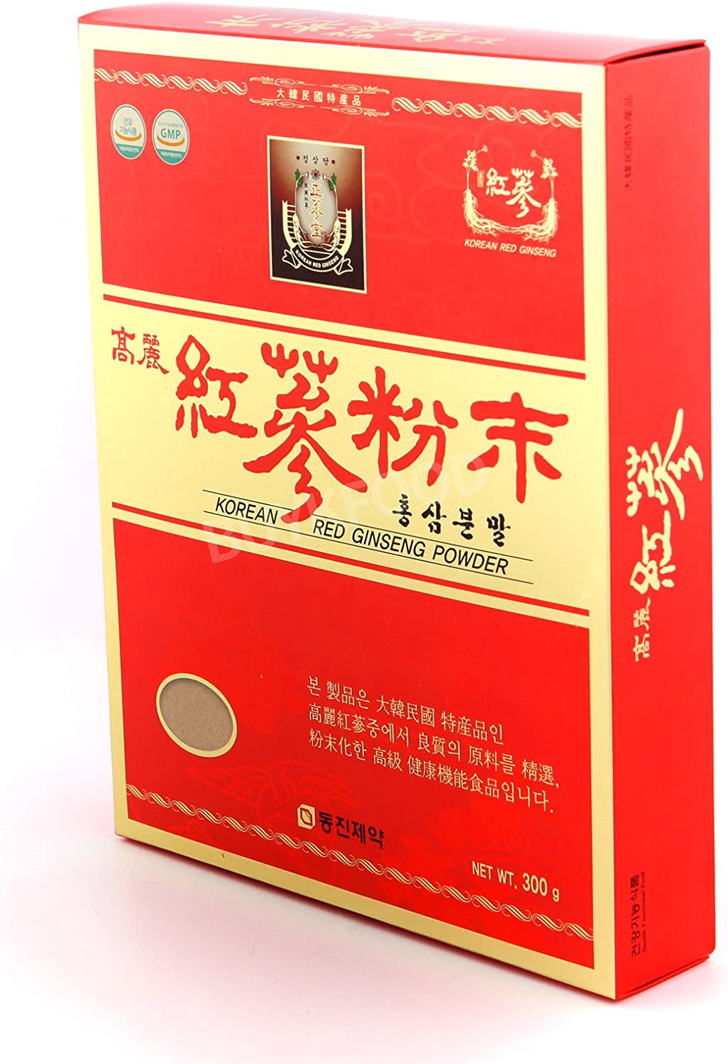 100% Korean Red Ginseng Roots Powder 300g(10.6oz), Panax Saponin, No Additives