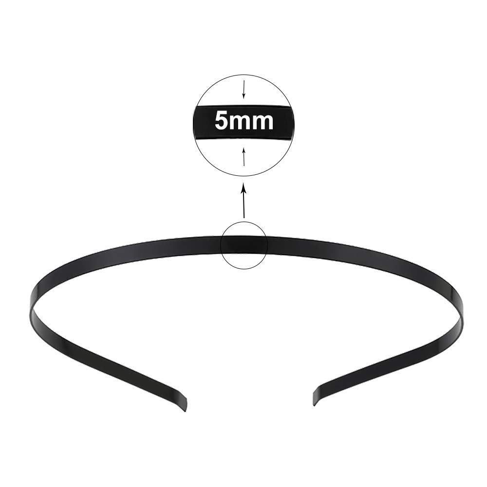 Hair Headbands for Women,No Slip Solid Metal Headband for Girl Ladies Hair Accessories Jewelry Black