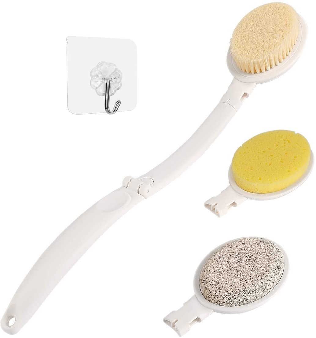LFJ 3 in 1 Back Bath Brush Set for Shower, 19