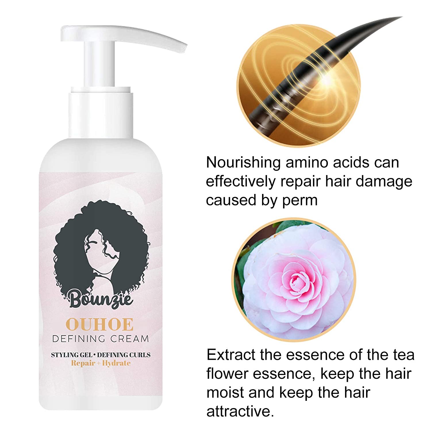 Bounzie Curl Boost Defining Cream Elastin Curly Hair Moisturizing Styling Repair Curling Essence Hai