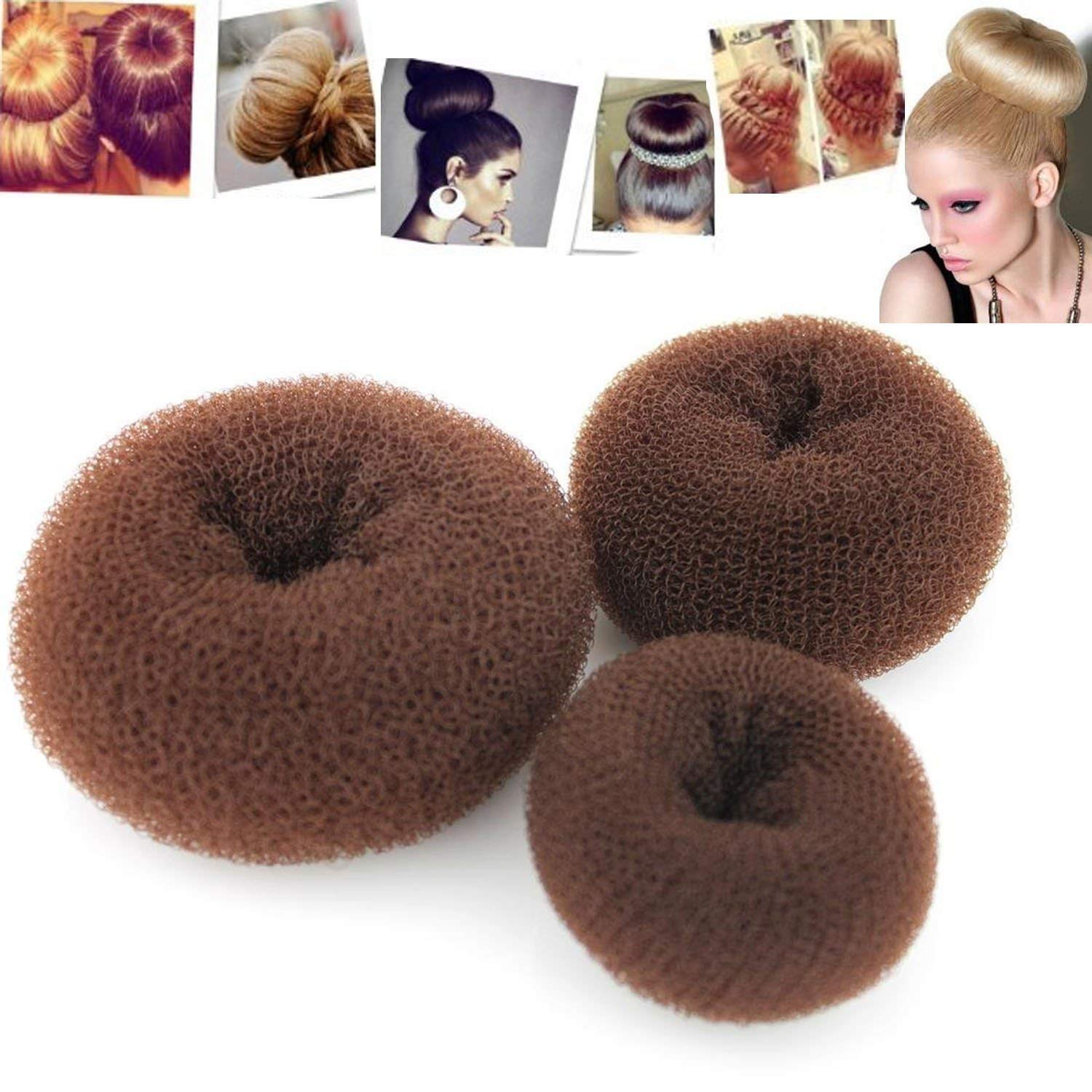 AnHua 3pcs Fashion Donut Hair Bun Ring Styler Maker Set Best Headbands Hair accessories Gift for Wom