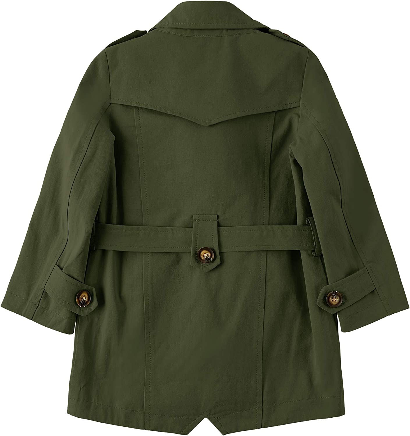 Makkrom Kids Baby Boys Girls Classic Trench Coat Jacket Toddler Double Breasted Belted Children Pea