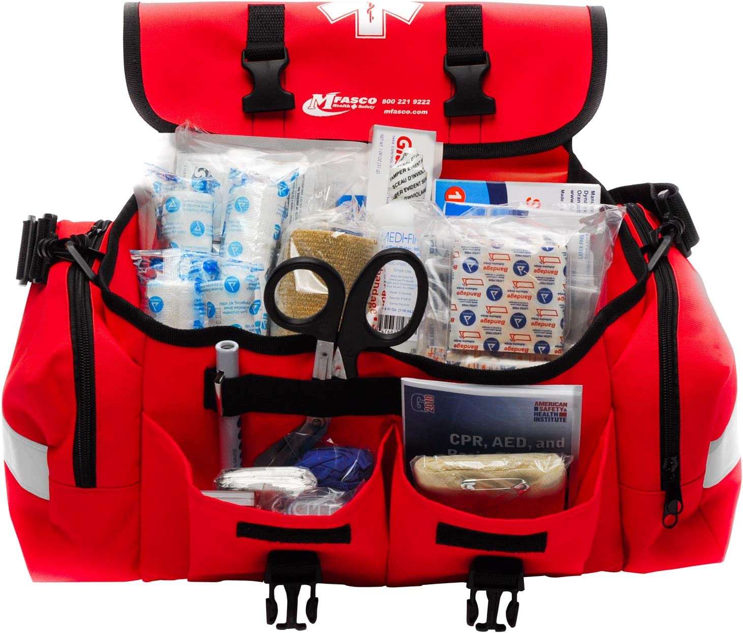 MFASCO - First Aid Kit - Complete Emergency Response Trauma Bag - for Natural Disasters - Red