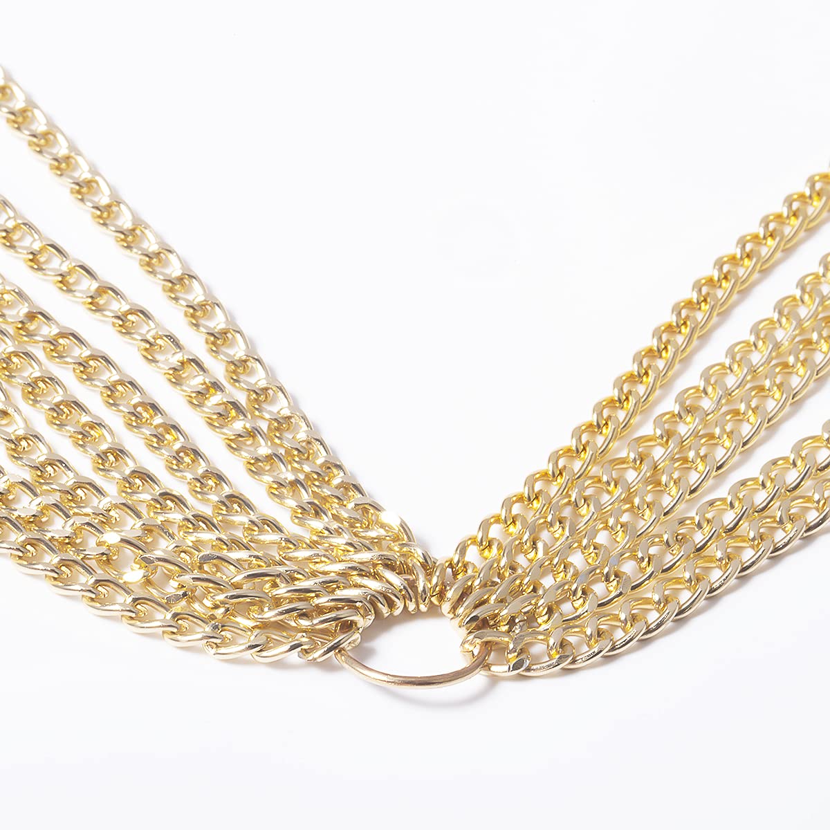 Jovono Boho Layered Belly Chain Gold Tassel Bikini Body Chain Waist Chain for Women and Girls