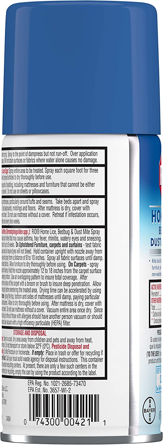 Rid Home Lice, Bedbug And Dust Mite Spray - 5 Ounces