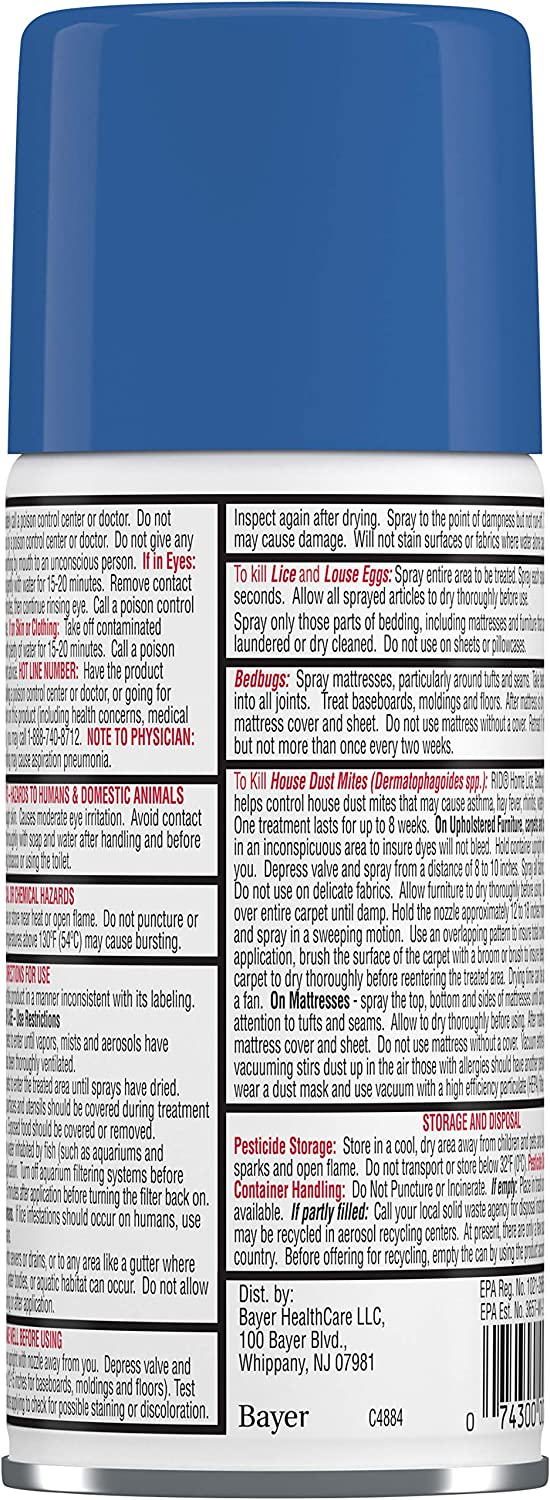 Rid Home Lice, Bedbug And Dust Mite Spray - 5 Ounces