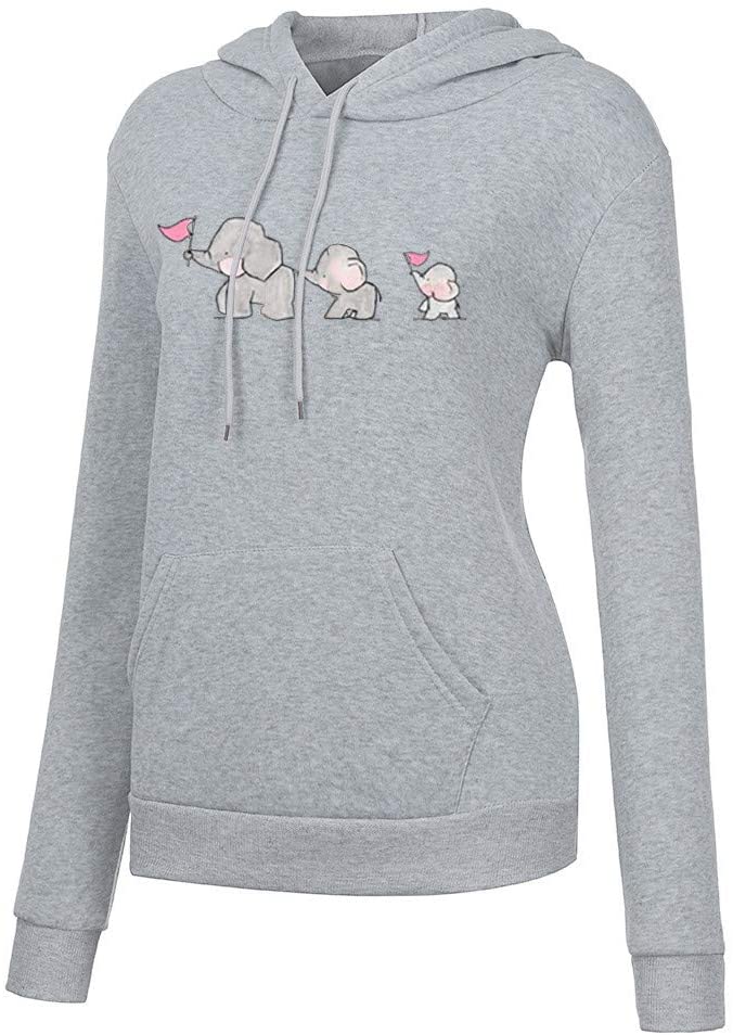 Dosoop Women’s Casual Long Sleeve Sweatshirt Drawstring Cowl Neck Loose Pullover Hoodie Sweater To