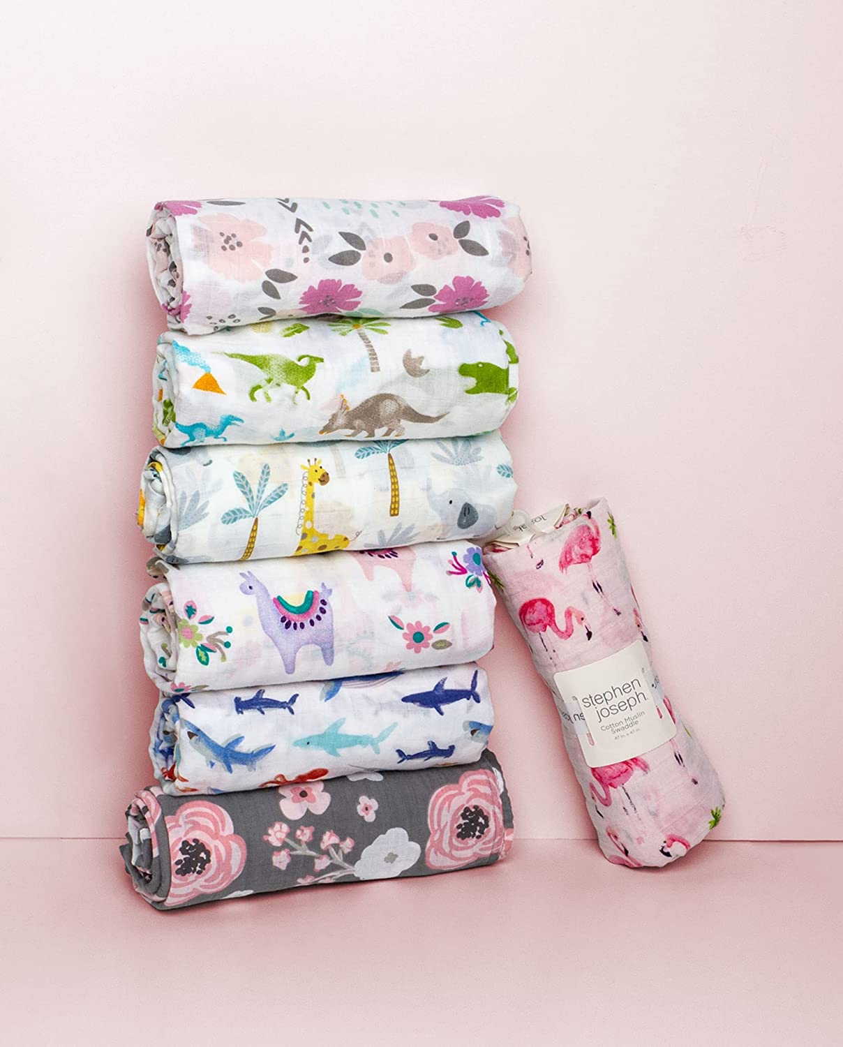 Stephen Joseph, Unisex Baby Cotton Muslin Swaddle Blanket, Sketch