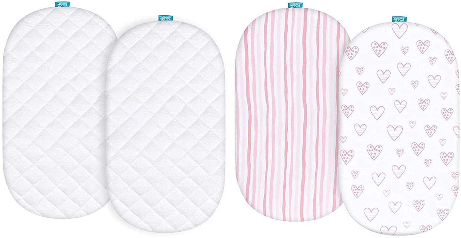 Biloban Waterproof Mattress Protector, Quilted Mattress Cover and 100% Jersey Knit Cotton Bassinet S