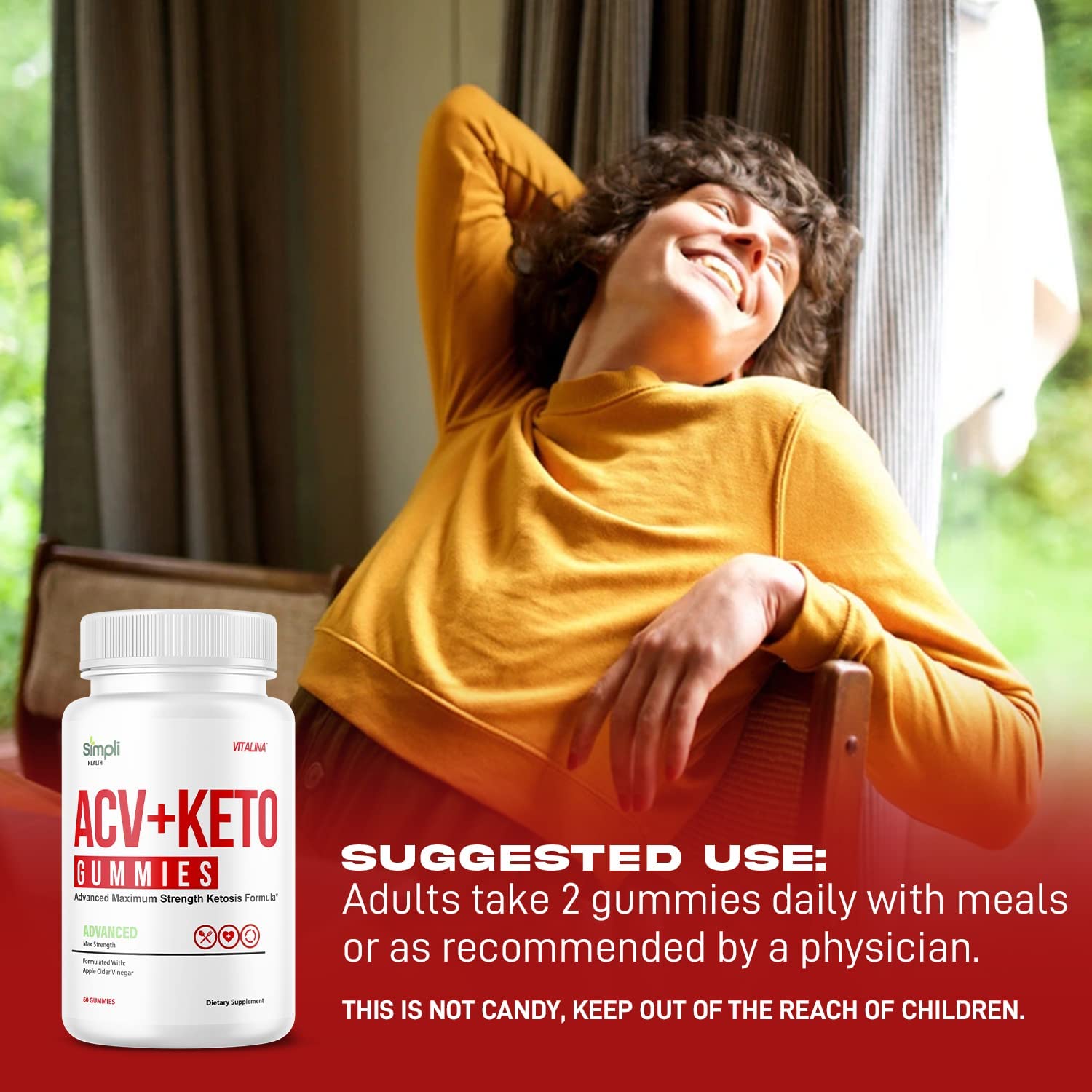 (6 Pack) Simpli ACV Ketosis Gummies, Simpli Health ACV Plus Ketogenic, Simple Health Gummies, Simpli