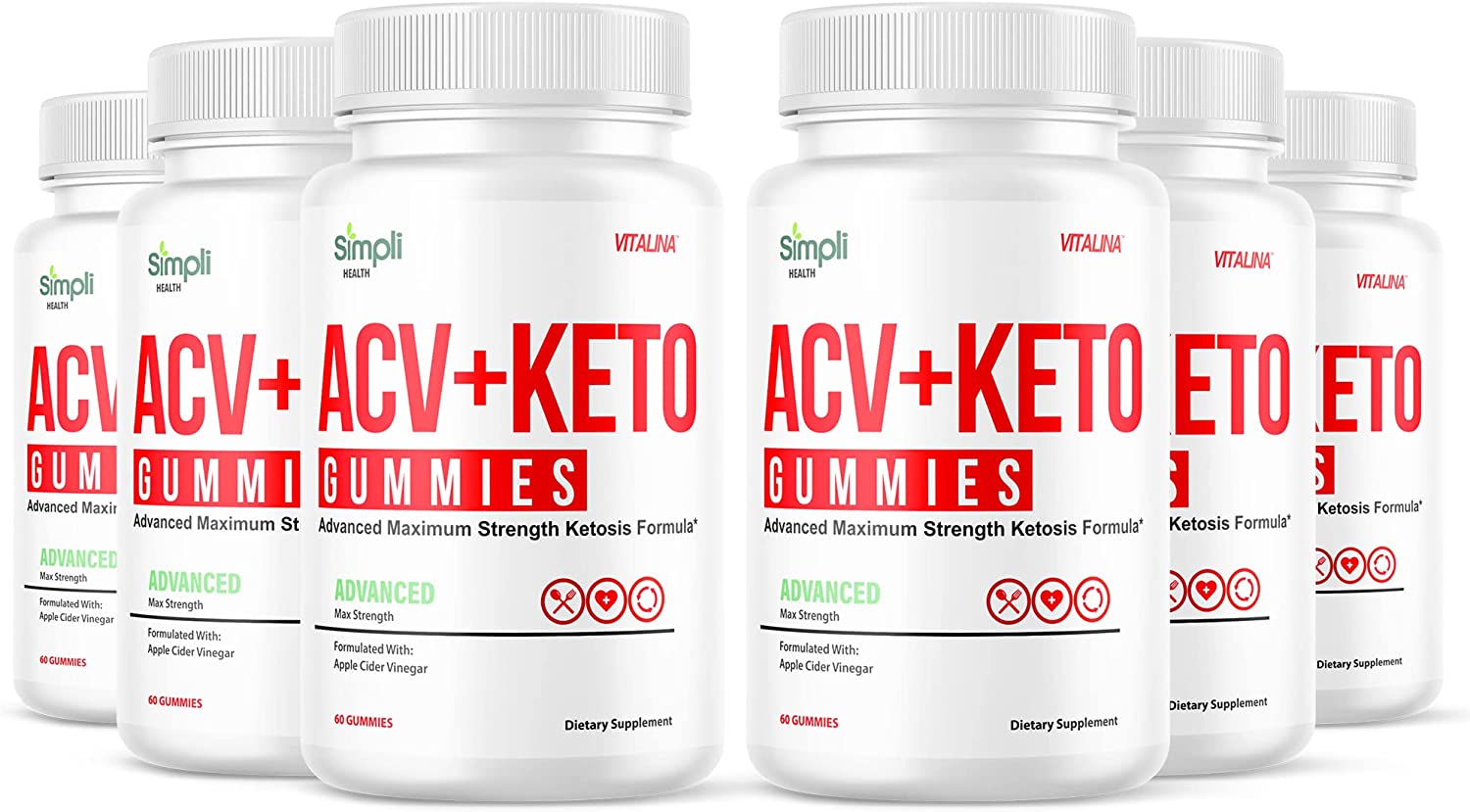 (6 Pack) Simpli ACV Ketosis Gummies, Simpli Health ACV Plus Ketogenic, Simple Health Gummies, Simpli