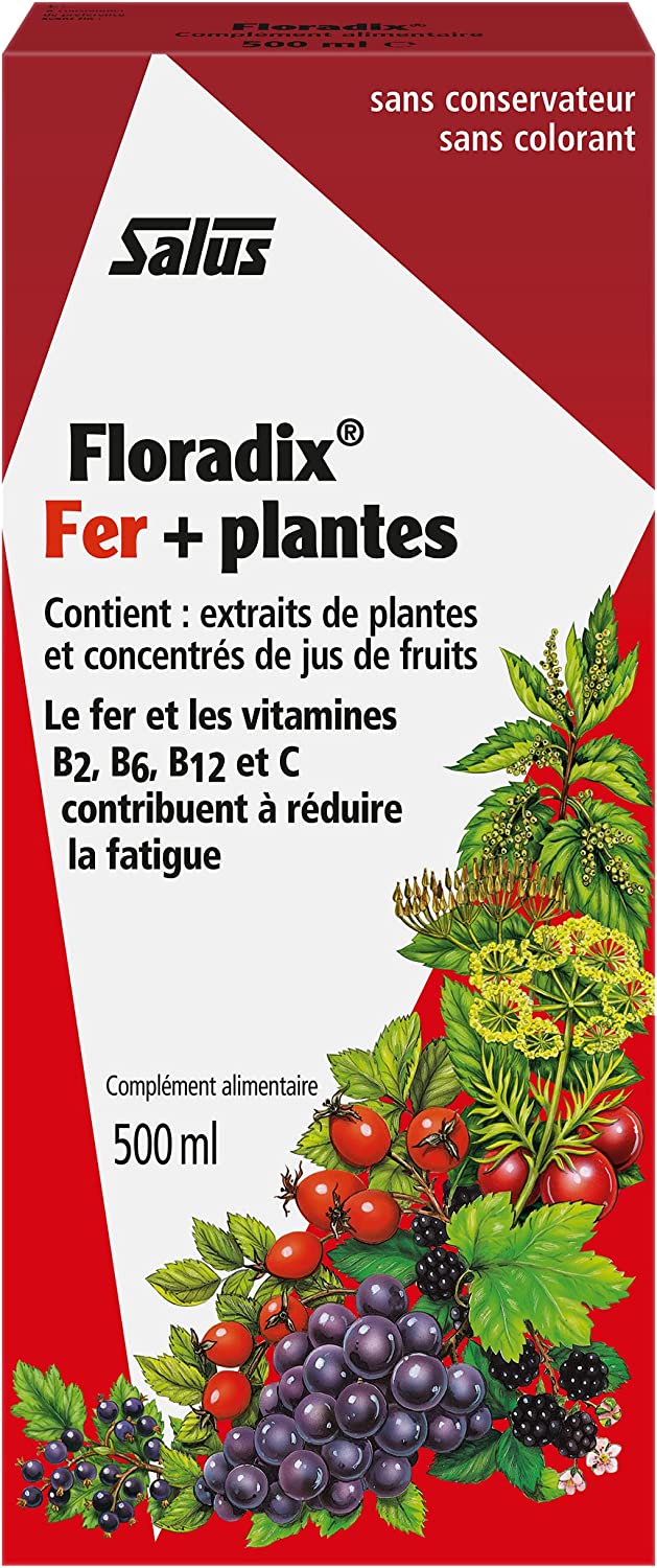 Flora, Floradix Iron + Herbs, Natural Liquid Iron Supplement, 17 fl Ounce (500 ML)