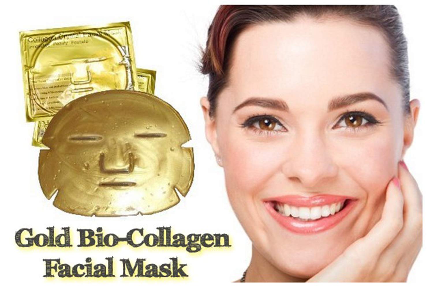 Luxurious 24k Nano Gold Collagen Crystal Facial Mask 5 Packs