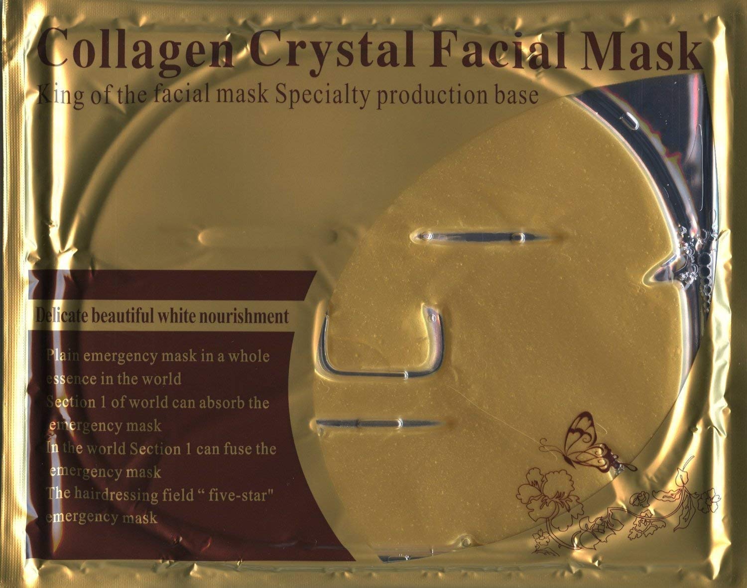 Luxurious 24k Nano Gold Collagen Crystal Facial Mask 5 Packs