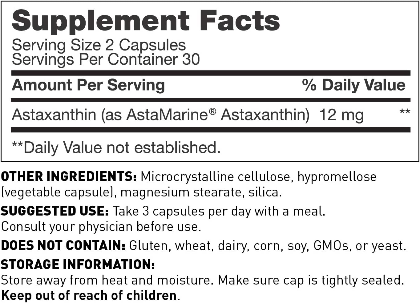 Dr. Amy Myers Astaxanthin 12mg, 60 Softgels - Antioxidant Carotenoid Supplement for Healthy Aging, S